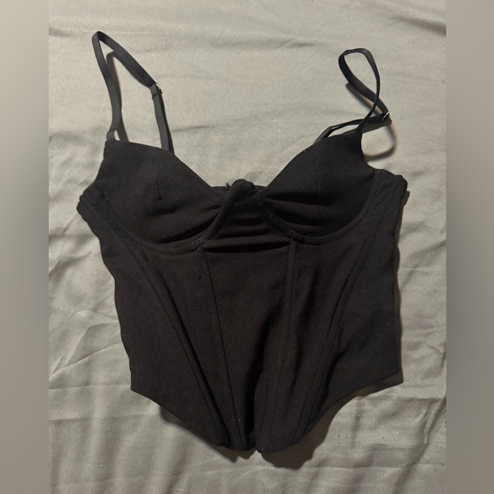 Edikted Black Top with Pink Tag